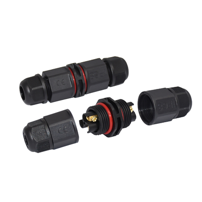 IP68 Waterproof Underground Screw Electrical Connector 3pin Assemble Cable To Cable Connector