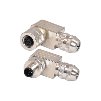 Sensor Waterproof Connector M12 A Code Male Or Femle Assembly Plug metal case  PA66 nickel 4A