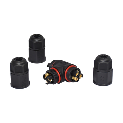 Plastic Straight Screw Type Outdoor IP68 2Pin Waterproof Connector Power Electrical Wire LED Cable Connector