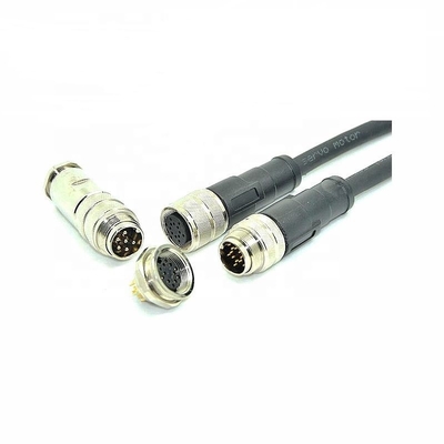 Ip67 12 Pole Plug To Socket M16 Miniature Cable Assemblies Straight Pin Molded Plug