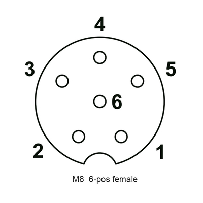 M8 6pins Female 90 Degree 4pins Female Panel Mount Connector Sensor Socket Receptacle