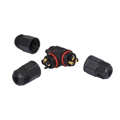 M19 Screw Plastic Case T Electric Power Connector IP68 Field Assembly 3 Ways Connector Be Connected Cable