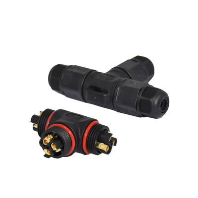 M19 Screw Plastic Case T Electric Power Connector IP68 Field Assembly 3 Ways Connector Be Connected Cable