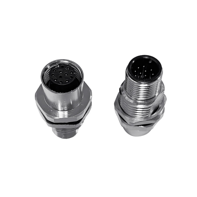 M12 Male To Female Base,Front Mounting,M16 Fastening Thread,M12 female to male panel mount connector