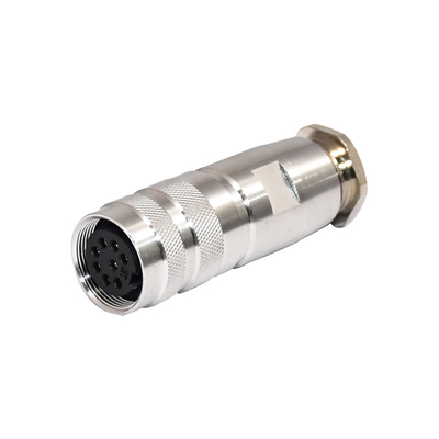 Connector M16 Female Shielded Metal M16 8pins Circular Connector Assembly Type