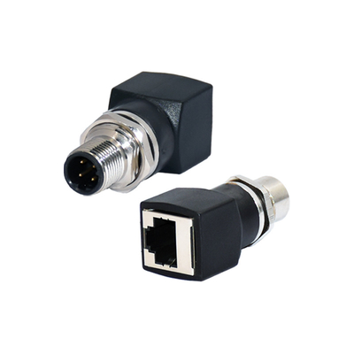 M12 8 Pins straight male head  A-coding M12 Waterproof Connector Female to RJ45 Adapter