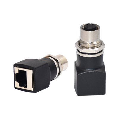 Customized Waterproof A Code Color 4 Pin Male Female M12 To RJ45 Adapter Ethernet For Connector