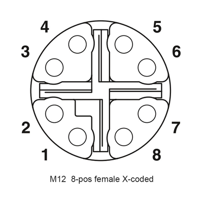 M12 Waterproof Connector 4-Pin hole pattern socket Female Solder Mount Socket Rear Panel Ip67 (x)