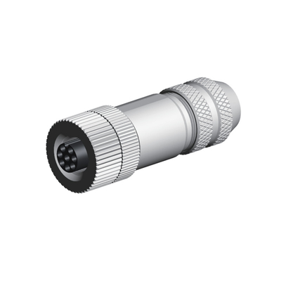 M12 Waterproof Metal Straight Connector Male Female Cylindrical Metal Threaded Coupling  High Speed Signal Plug