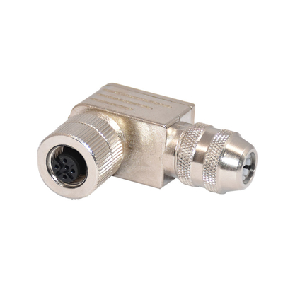 PA66 M12 Waterproof Connector IP67 IP68 Metal 4pin 5pin Elbow Plug Cable Gland PG7