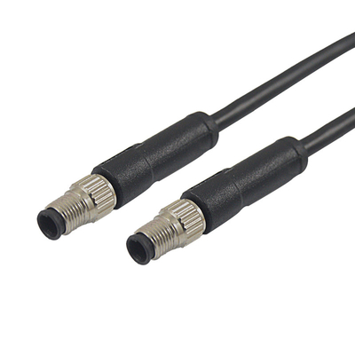 IP67 M5 Male Straight Molded Cable A Code 3 4 Pin Phosphor bronze