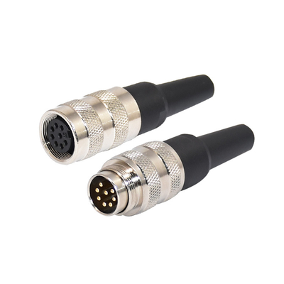 IP67 M16 8 Pin Connector PA66 Straight Male Female Connector For Military