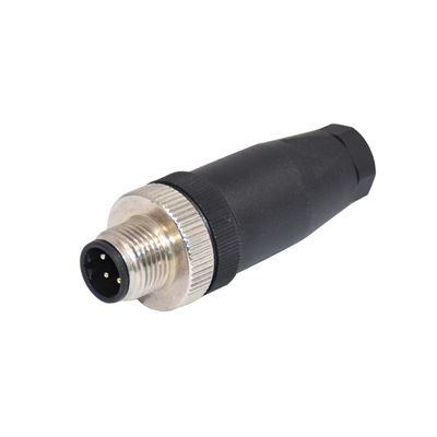 CuZn M12 Straight Waterproof Round Connector 4A AWG24 For Automation