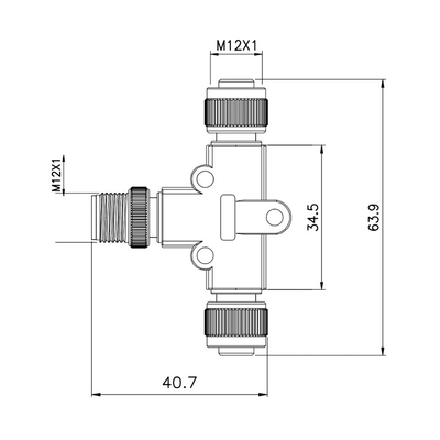 IEC 61076-2-101 TPU GF M12 Waterproof Adapter T Type 4 Pin 	PA66