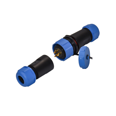IP68 Waterproof Circular Plastic Connectors Inline Cable Plugs Brass Contact