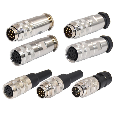 Field Wirable M16 Waterproof Connector Male Female 2 - 12 Poles M16 Circular Connector