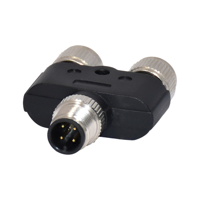 Ip67 Screw M12 Waterproof Connector 5 Pin Male Y Type TPU GF