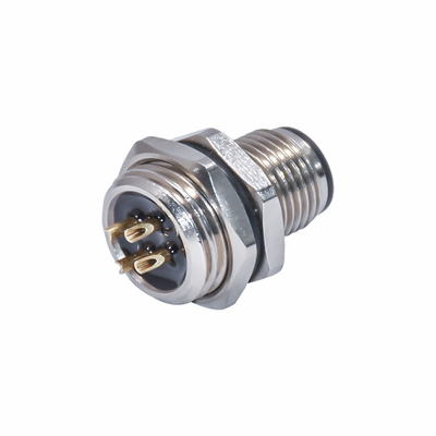 CuZn M12 Panel Mounted Connectors 0.5A TPU Welding Wire Rear Lock X Coding