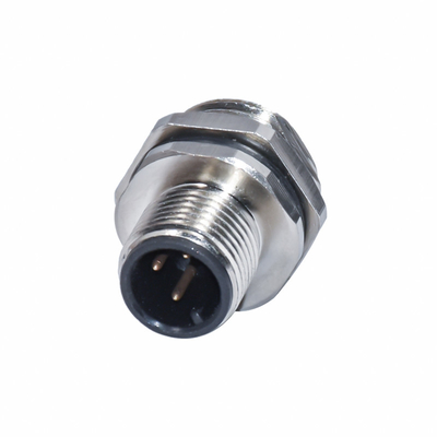 Male Straight Waterproof Socket Solder Rear Mount M12 A Code 5 Pin Connector
