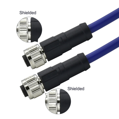 CAT6 Cables M12 Waterproof Connector IP67 X Coding 8 Pin 250V
