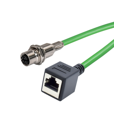 Shielded M12 8 Pin Ethernet Cable X Coded Electrical Superseal Connector