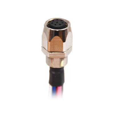 8pin Front Screw M8 Waterproof Connector Panel Mount Industrial Plug Socket