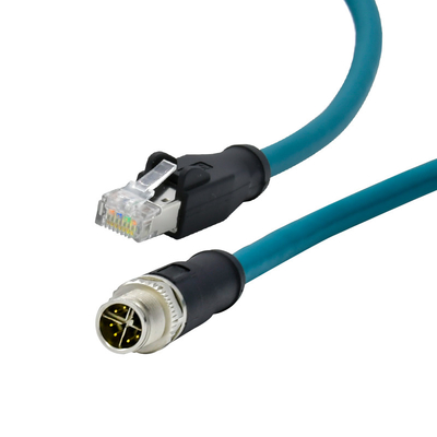 Rigoal IP68 Waterproof Circular Connector m12 x coded to rj45 cable For Ethernet Network