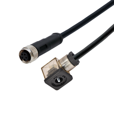 Rigoal Waterproof Sensor Cable M12 Connector To A Type Solenoid Valve DIN43650A connector