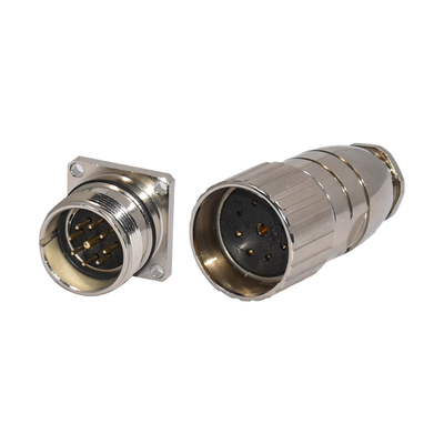 Waterproof 9 Pin M23 Female Connector Straight Amphenol Circular Assembly Metal Connector