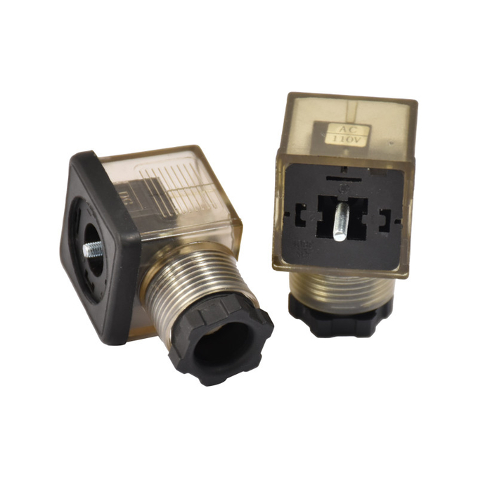 LED Base Solenoid Valve Plug Connector A B C Size 2pin 3pin Waterproof