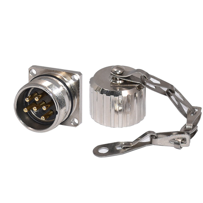 6P M23 Connector Male Square Flange Panel Mount Circular Connector