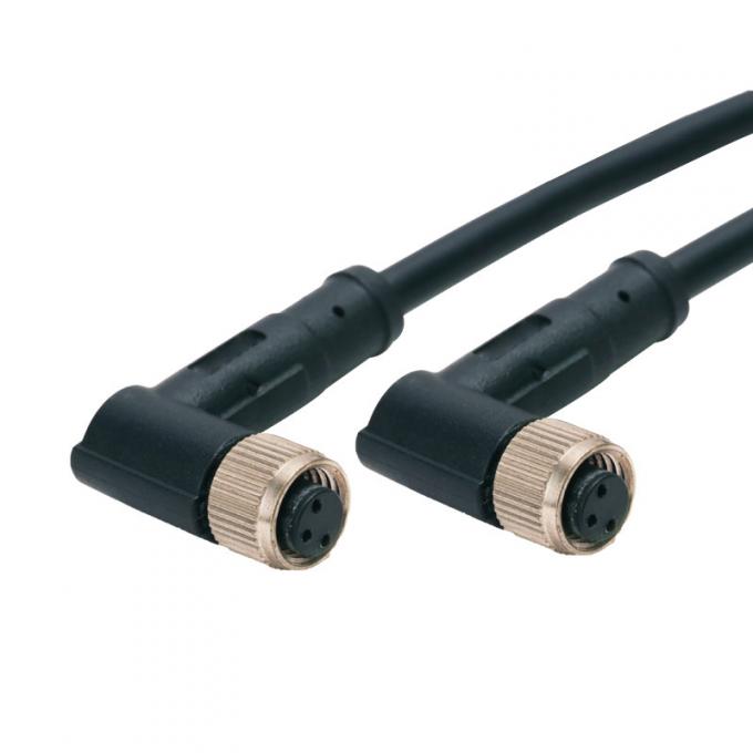 Elbow M8 Cable Connector Male To Female Cable 4p 5P 3P 8 Pin Circular