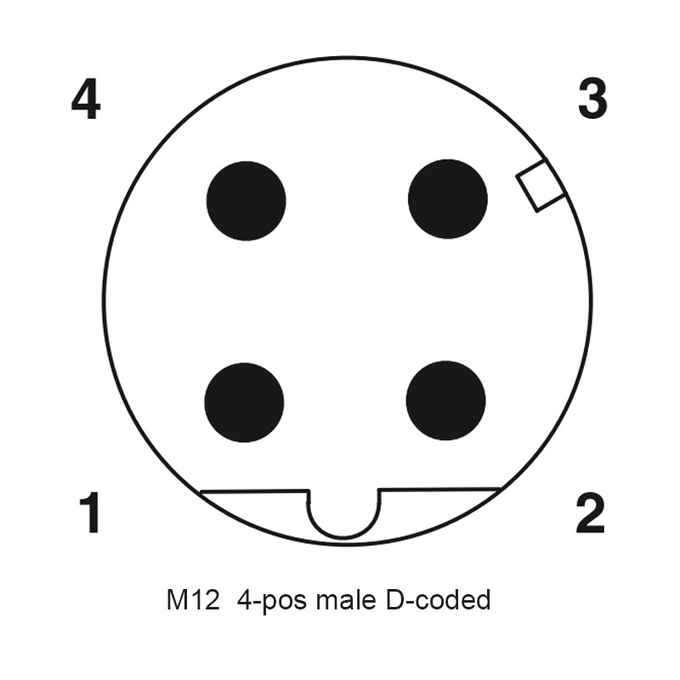 Customized Waterproof A Code Color 4 Pin Male Female M12 To RJ45 ...