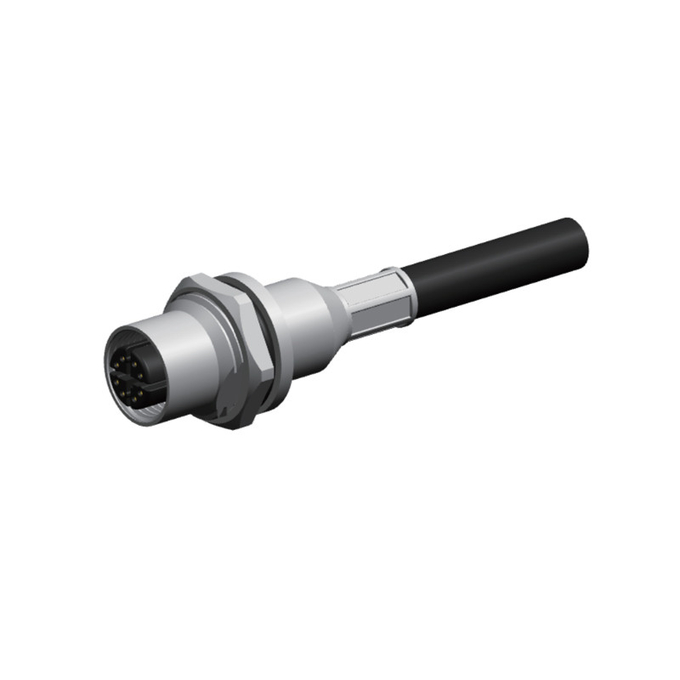 M12 Waterproof Connector 4Pin hole pattern socket Female Solder Mount